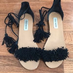 Steve Madden Lace Up Fringe Sandals